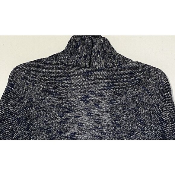 Eileen Fisher Navy Ivory Marled Linen blend Knit Open Duster Cardigan - Picture 6 of 9